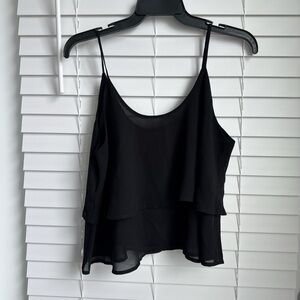 Elegant Black Double-Layered Camisole